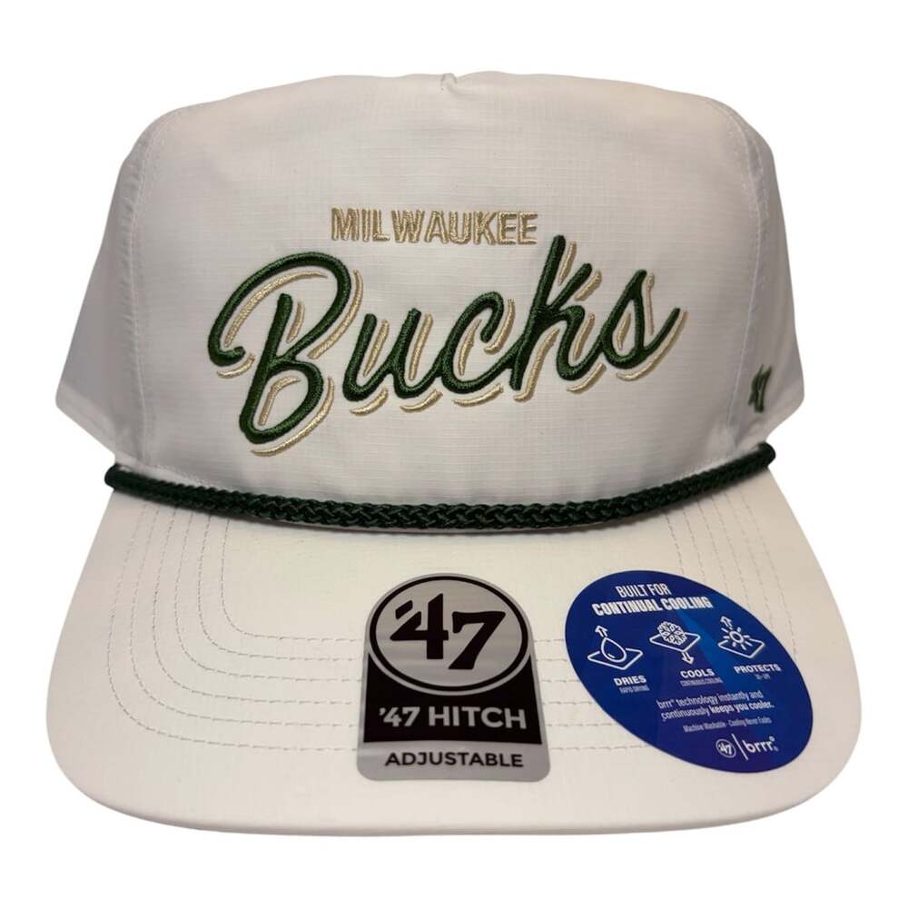 47 Milwaukee Bucks Hitch Adjustable White Hat Cap